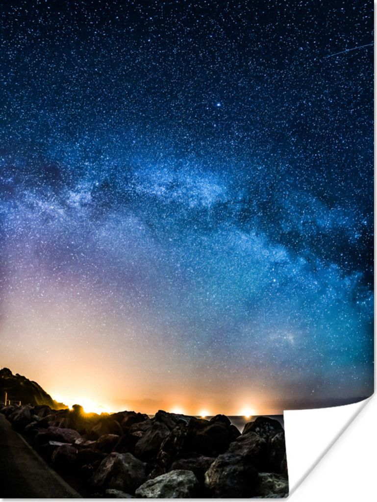 MuchoWow Poster Galaxie - Universum - Sonne - Jungen - Mädchen - Kinder 60x80 cm - Schlafzimmer Dekoration