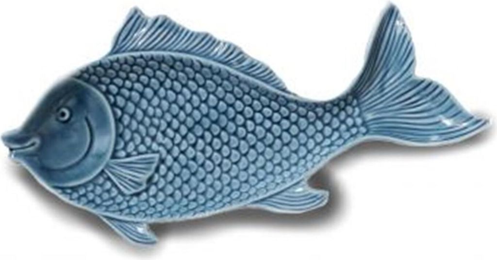 Platte Fisch Steingut groß