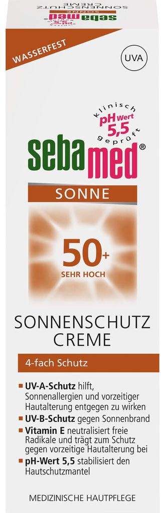 sebamed Sonnenschutz Creme LSF 50+, 75 ml Creme Produktbild 