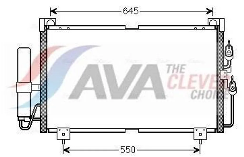 Condenseur clim AVA MT5213D en aluminium pour Mitsubishi Outlander I