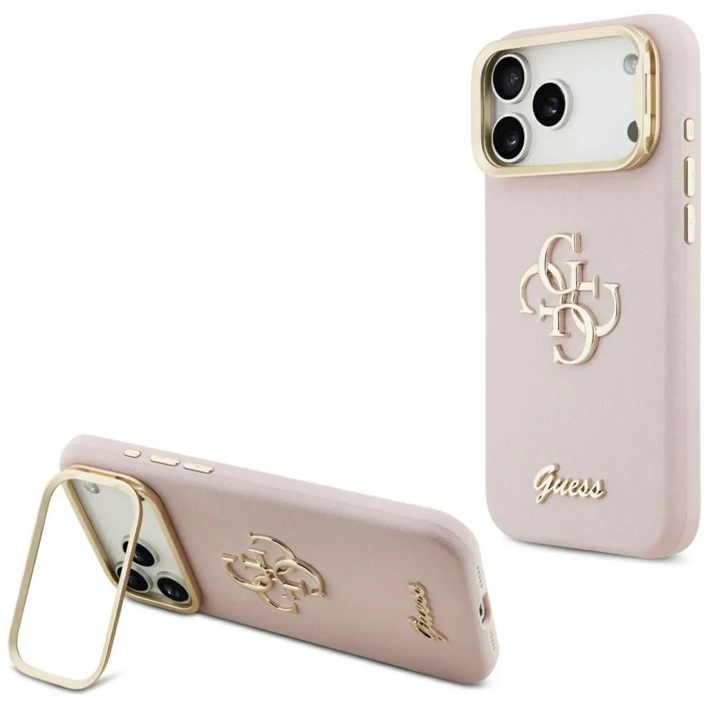 Coque GUESS iPhone 17 Pro Max GUHCP17XPCS4GSP Rose Grained 4G Stand