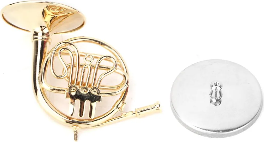 Décoration instrument de musique : mini cor de chasse pour mélomane - 3