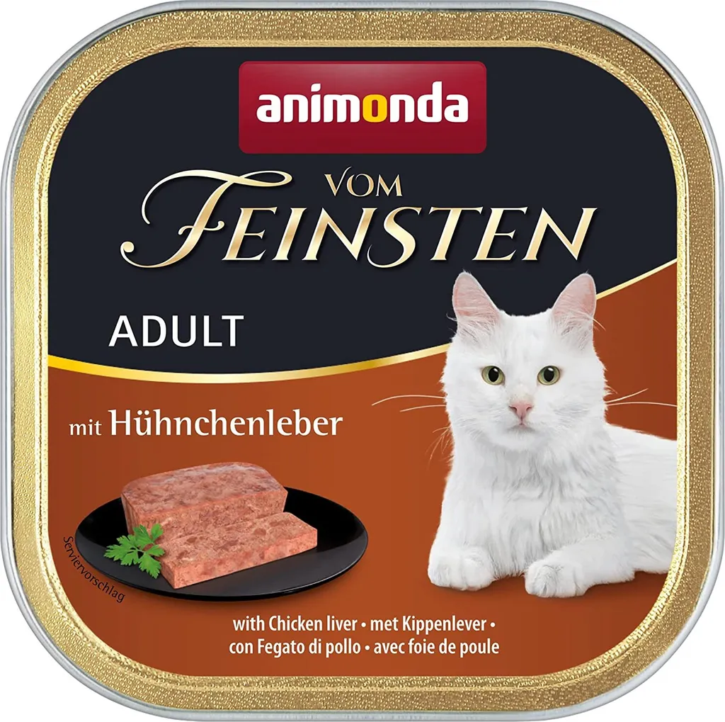 Repas Complet pour Chat Animonda Très Fin Poulet et Foie - Pack de 32