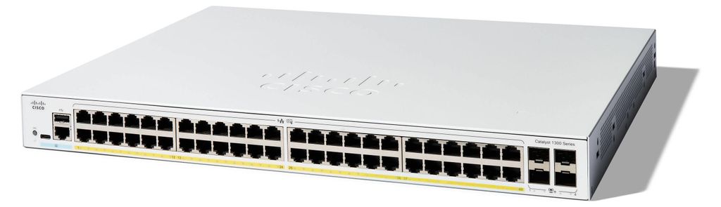 Cisco Catalyst 1300-48P-4X - Switch - L3 - managed - 48 x 10/100/1000 (PoE+) + 4 x 10 Gigabit SFP+ - an Rack montierbar - PoE+ (375 W)