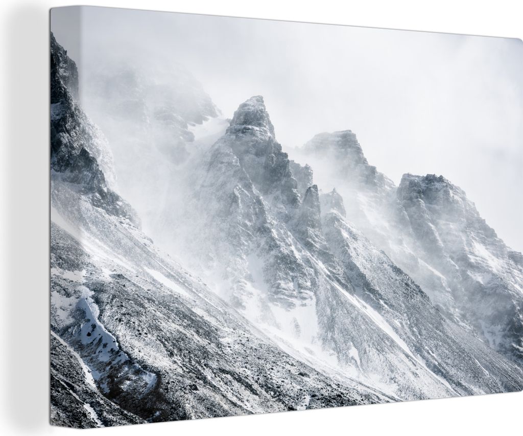 OneMillionCanvasses - Leinwandbilder - 150x100 cm, Berggipfel in Island, Wandbilder Kunstdruck Wanddekoration