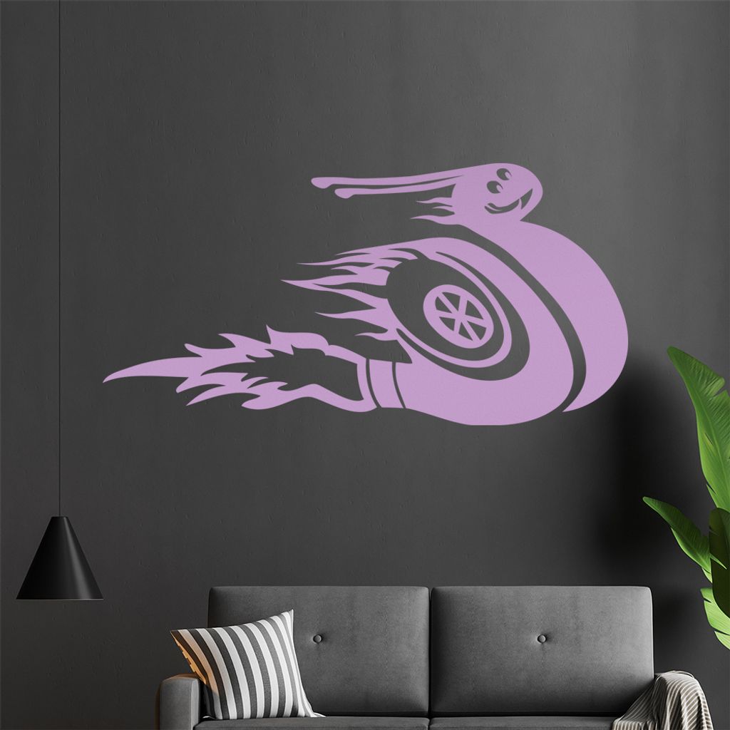KIWISTAR Racing Schnecke Wurm - Speed Tuning Wandtattoo in 6 Größen - Wandaufkleber Wall Sticker - Dekoration, Küche, Wohnzimmer, Schlafzimmer, ...