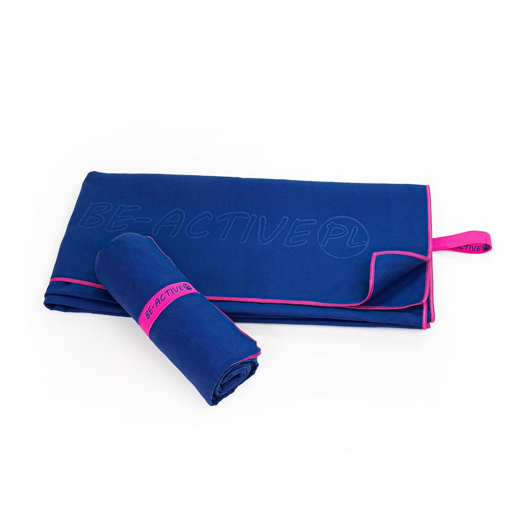 Mikrofaser Handtuch 130x80 cm Badetuch Strandtuch Mikrofaser Reisehandtuch Sporthandtuch marineblau-rosa