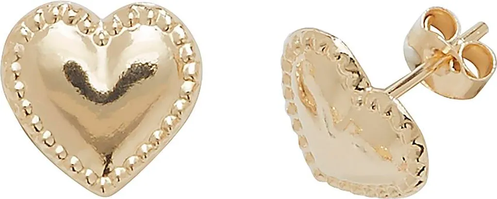 Boucles d'Oreilles Coeur Or Jaune 375/1000 - 8mm x 8mm - TRS1852