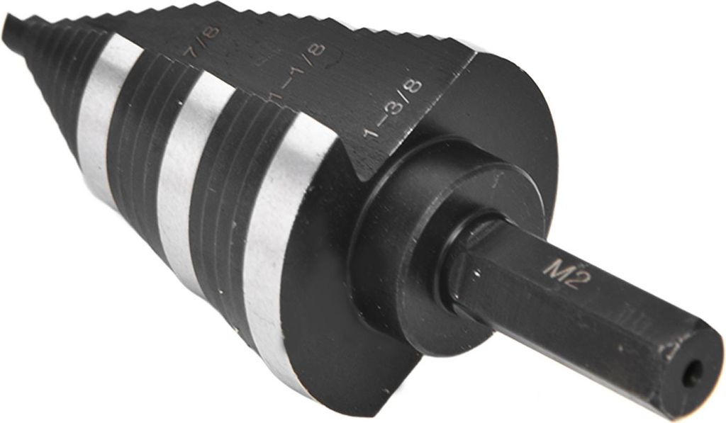 Stufenbohrer M2 HSS-Kegelbohrer, nitriert, 3/16 bis 1 3/8 Zoll, mit 3/8-Zoll-Sechskantschaft