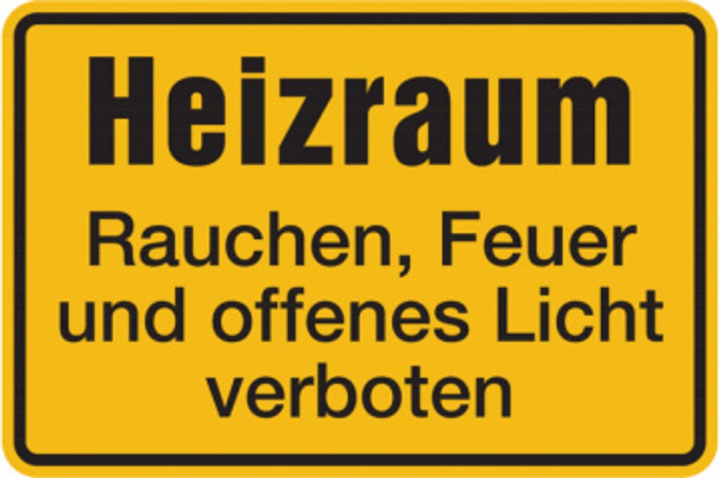 Dreifke Hinweisschild, Heizraum Feuer verboten, 200 x 300 mm, Aluminium gepr...