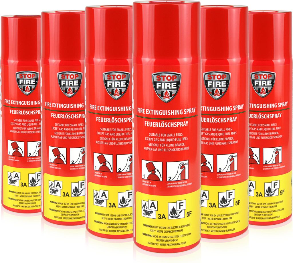 6x 500ml Feuerlöschspray für den Haushalt Produktbild 