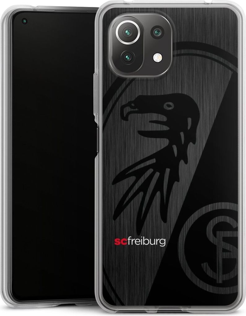 DeinDesign Handyhülle für Xiaomi Mi 11 Lite Silikon Hülle Case Smartphone Schutzhülle Metallic Look Offizielles Lizenzprodukt SC Freiburg