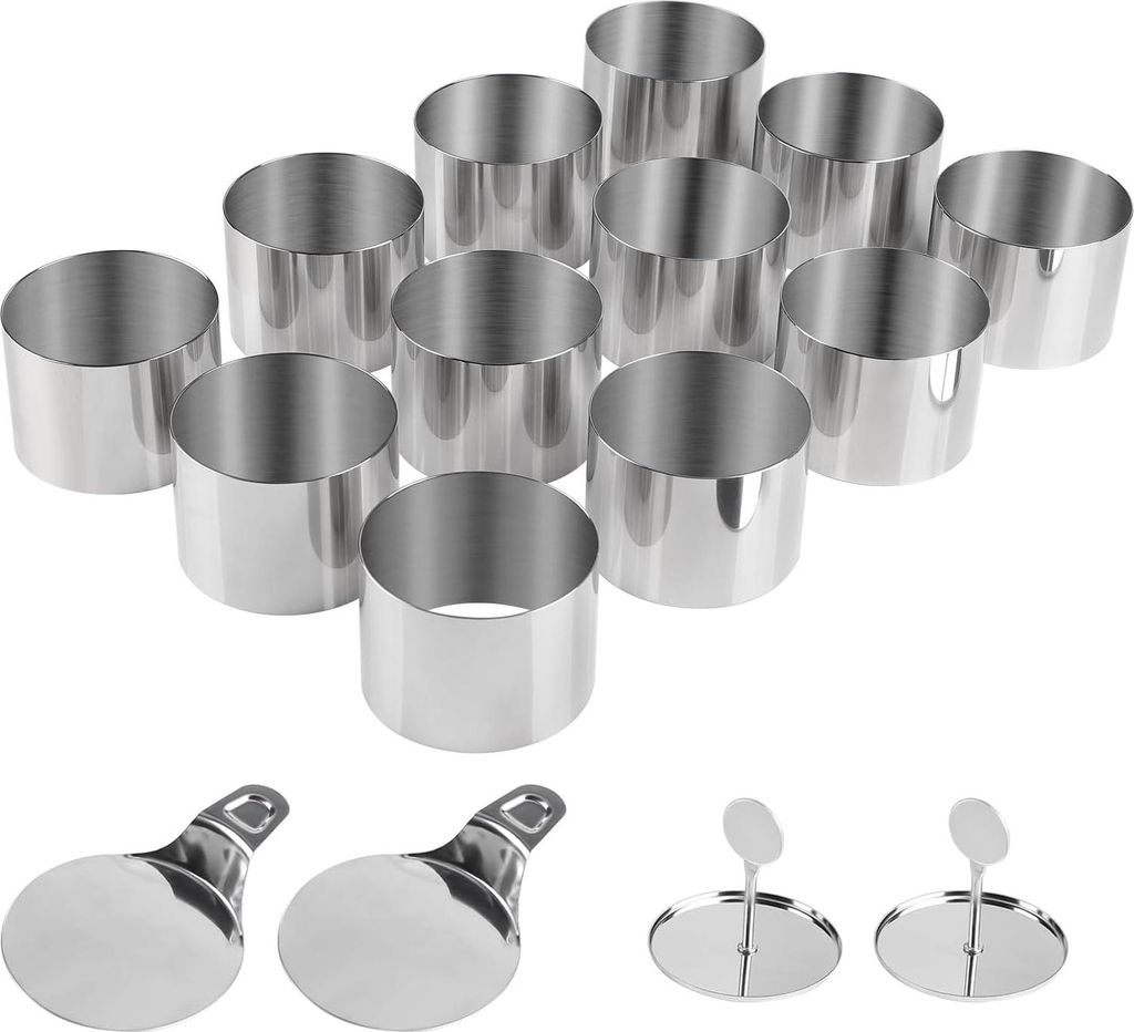 Dessertringe und Dinerringe 75 cm Taartringe - Lifter und Stößel - rostfreier Stahl - Backring Taartring - Servierringe - Nachspeise Mousse Torte...