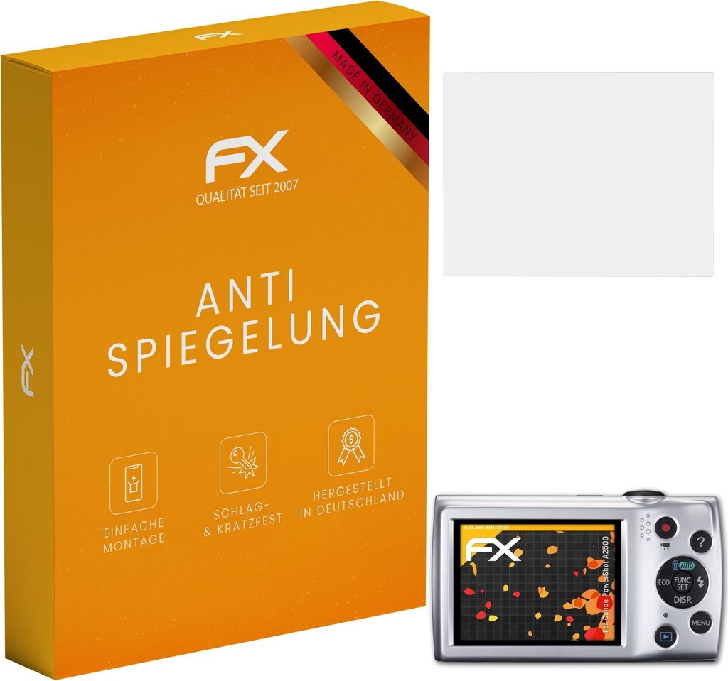 atFoliX FX-Antireflex 3x Schutzfolie kompatibel mit Canon PowerShot A2500 Displayfolie