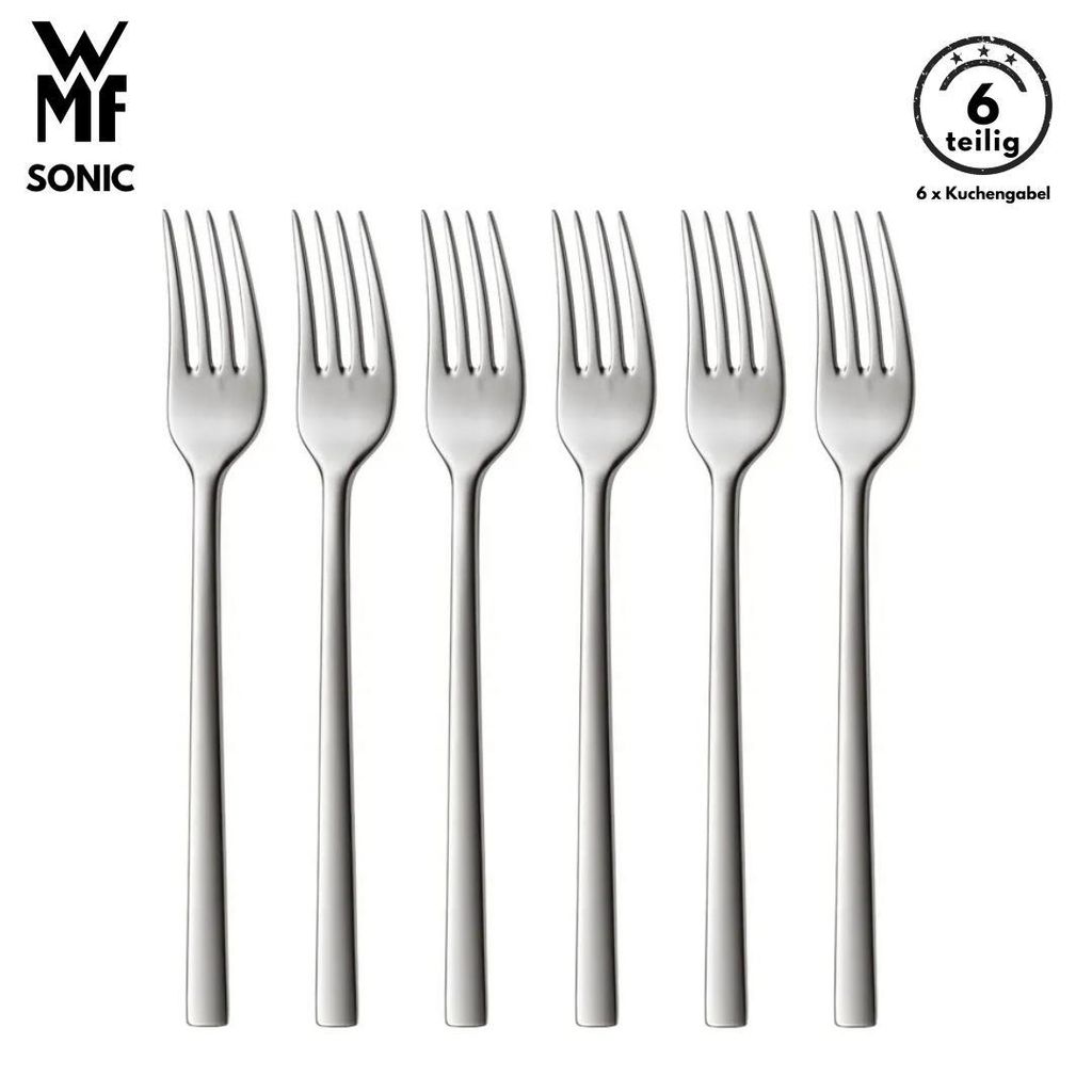 WMF Sonic Kuchengabel Set 6-teilig, 15,7 cm, Cromargan Produktbild 
