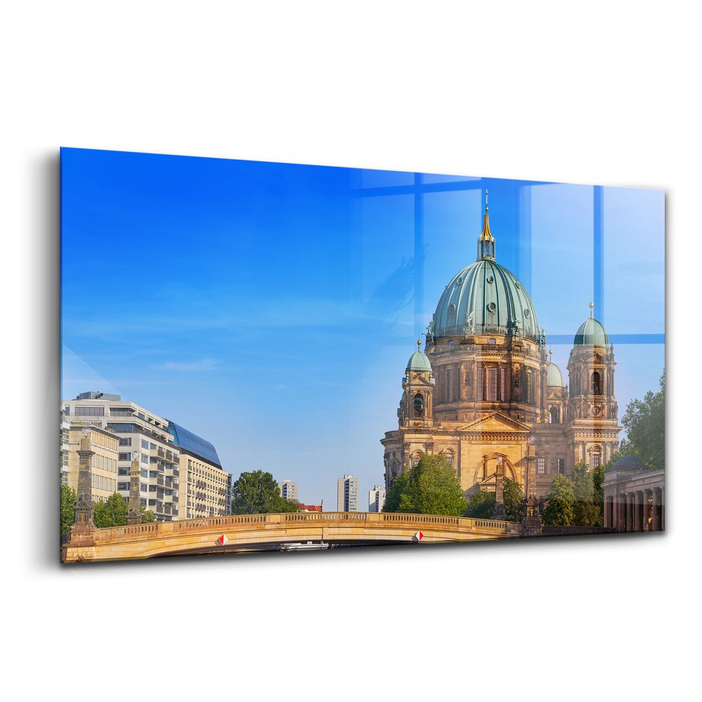 Glasmalerei - dekorative Malerei - moderne Malerei - 140x70 - Dom im Zentrum von Berlin
