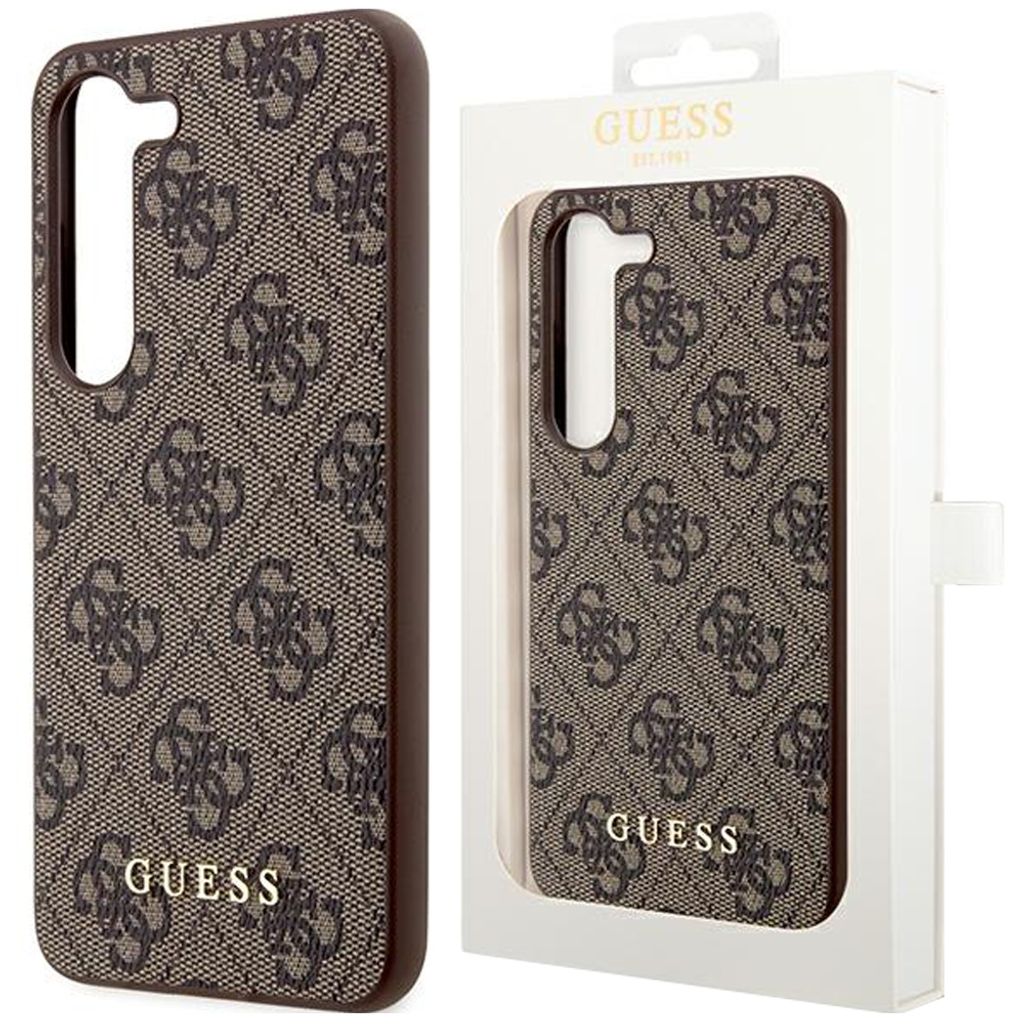 Guess 4G Metal Logo - Samsung Galaxy S23 Hülle (Braun) Produktbild 