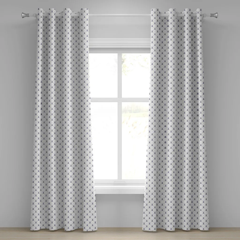 Rideau pour chambre et salon motif Marine 2 panneaux de 140x175 cm