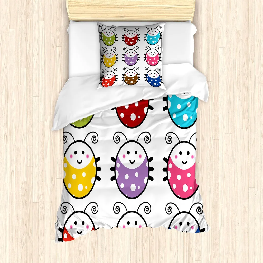 Set Letto Illustrazione Coccinelle ABAKUHAUS 2 Pezzi 135x200