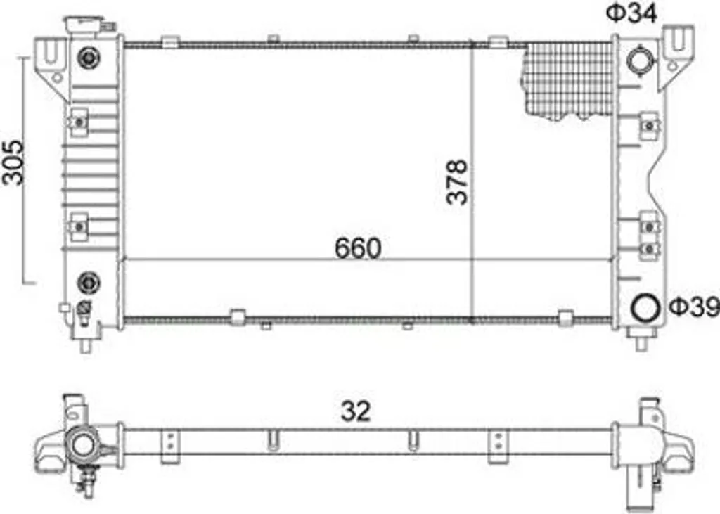 Solution surchauffe : Radiateur moteur HART 4682626 pour Voyager 606 408
