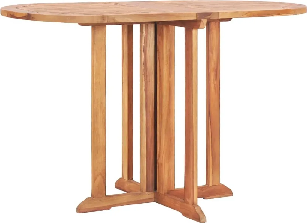Table extérieure robuste 120 cm teck massif : la solution anti-pluie - 8