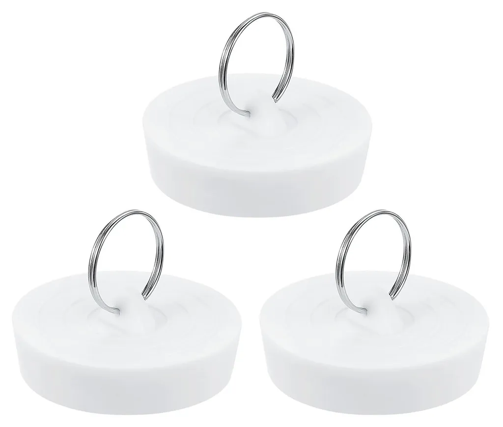 Lot de 3 bouchons pour évier et cuisine 52mm blanc avec suspension murale