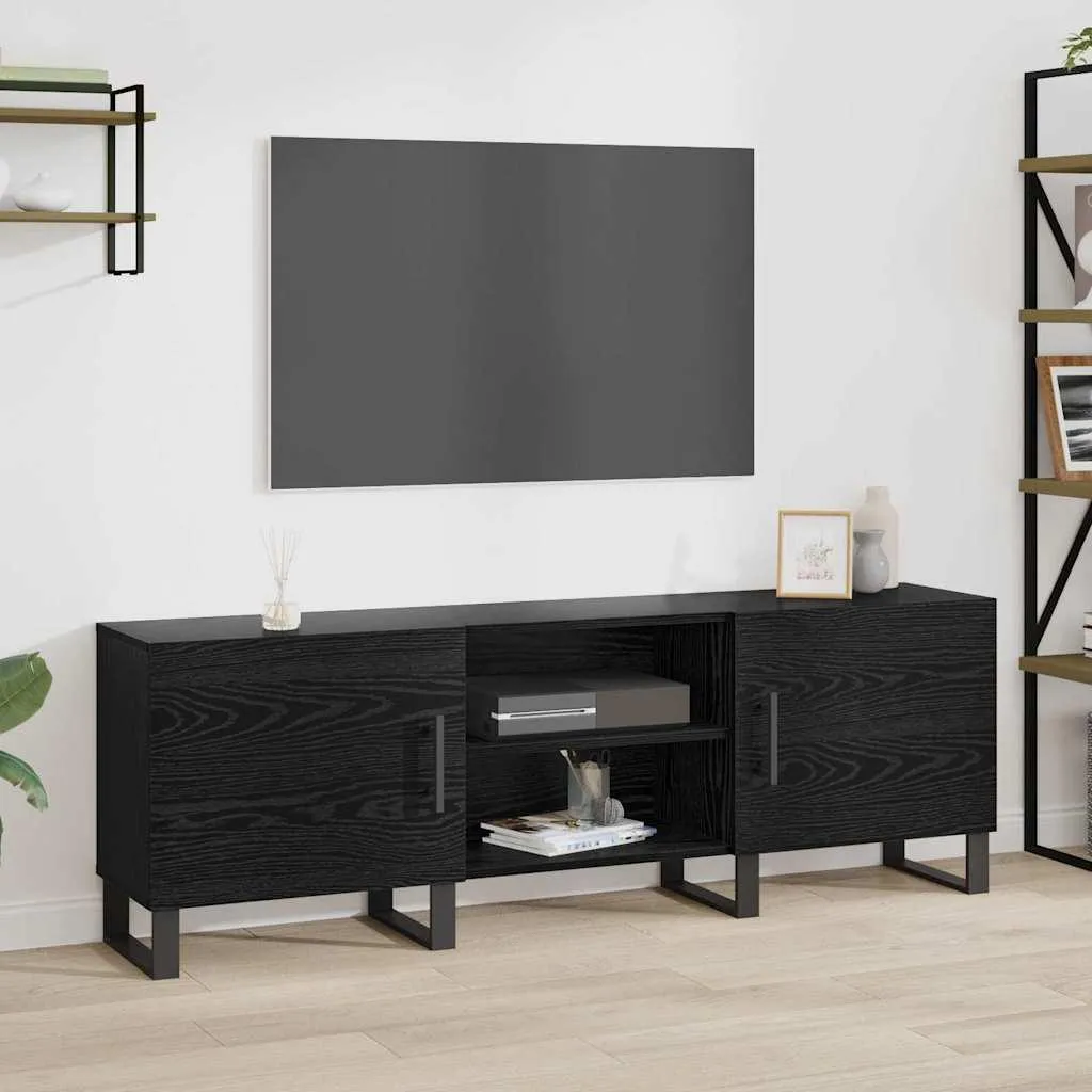 Maison Exclusive - Mobile TV effetto rovere nero 150 x 30 x 50 cm Materiale ligneo