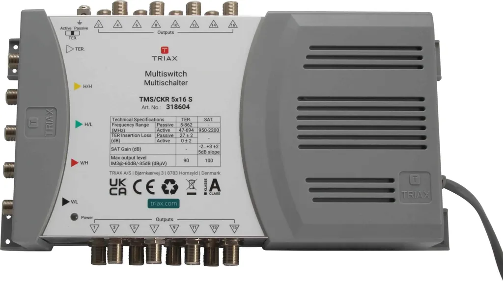 Commutateur de distribution satellite 5 entrées et 16 sorties TRIAX