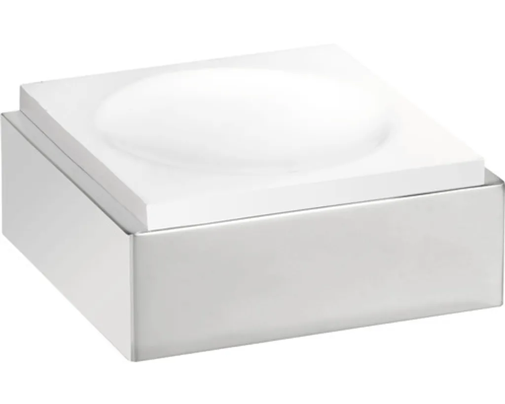 Porte-savon mural GAMMA en résine blanc 10,5 x 9,5 cm - Design Épuré