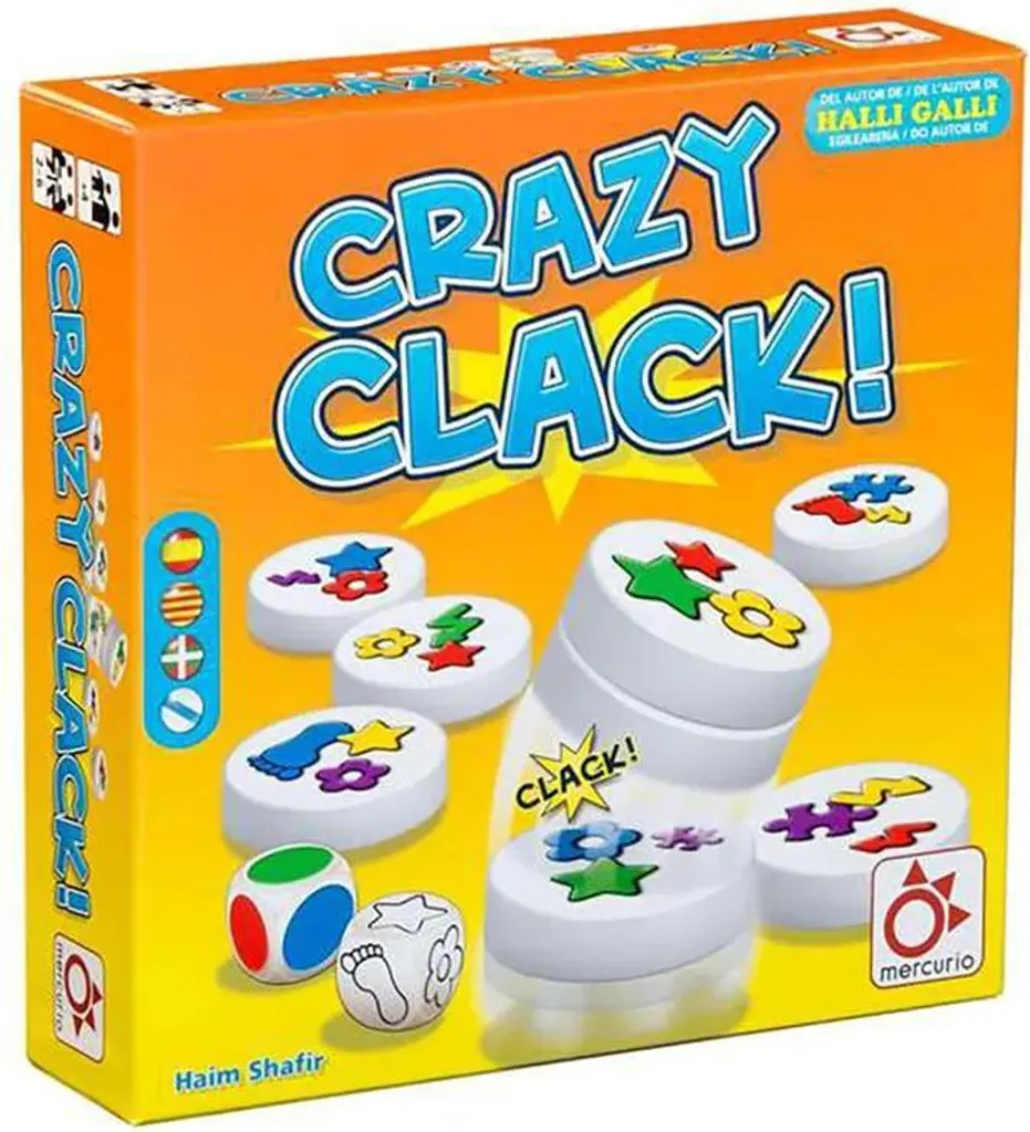 Jeu de Société de Réflexe Crazy Clack Jaune Mercurio Ambiance Famille