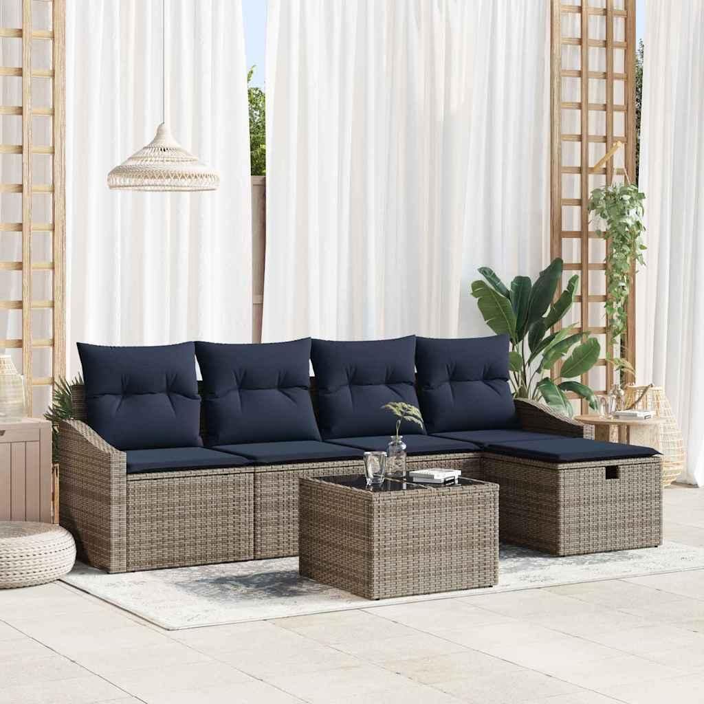 Maison Exclusive - Sofa Set mit Kissen 5 pcs Poly-Rattan