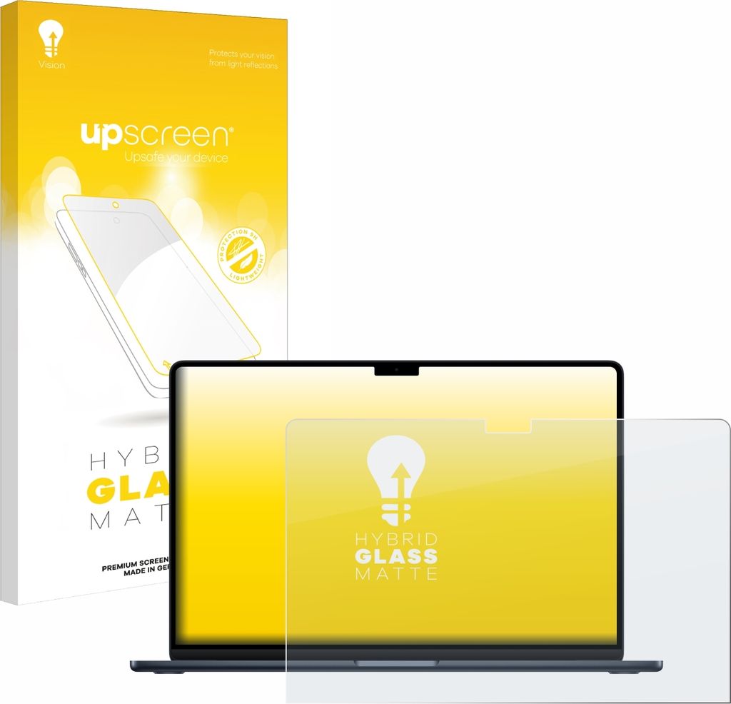 upscreen Entspiegelungs Schutzglas für Apple MacBook Air 15" M4 2025 Schutzfolie Panzer Folie Glas Display Schutz matt