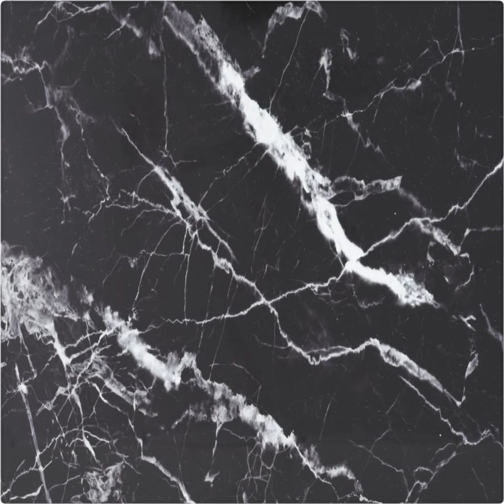 Tischplatte Schwarz 30x30 cm 6 mm Hartglas in Marmoroptik