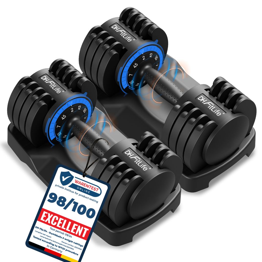 DH Fitlife Regulowane hantle 12 kg x 2, oszczędzające Zdjęcie produktu 