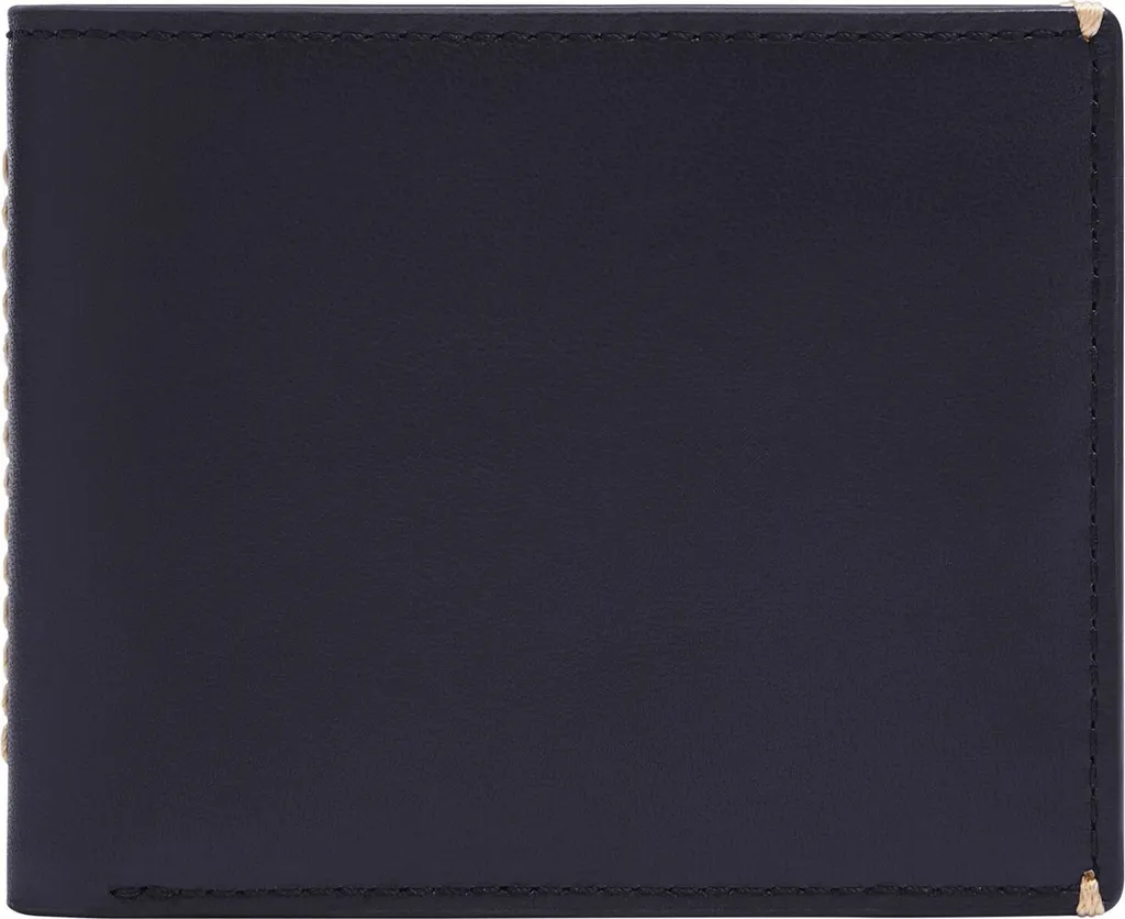 Portefeuille bifold Fossil en cuir bleu marine pour homme avec porte-ID