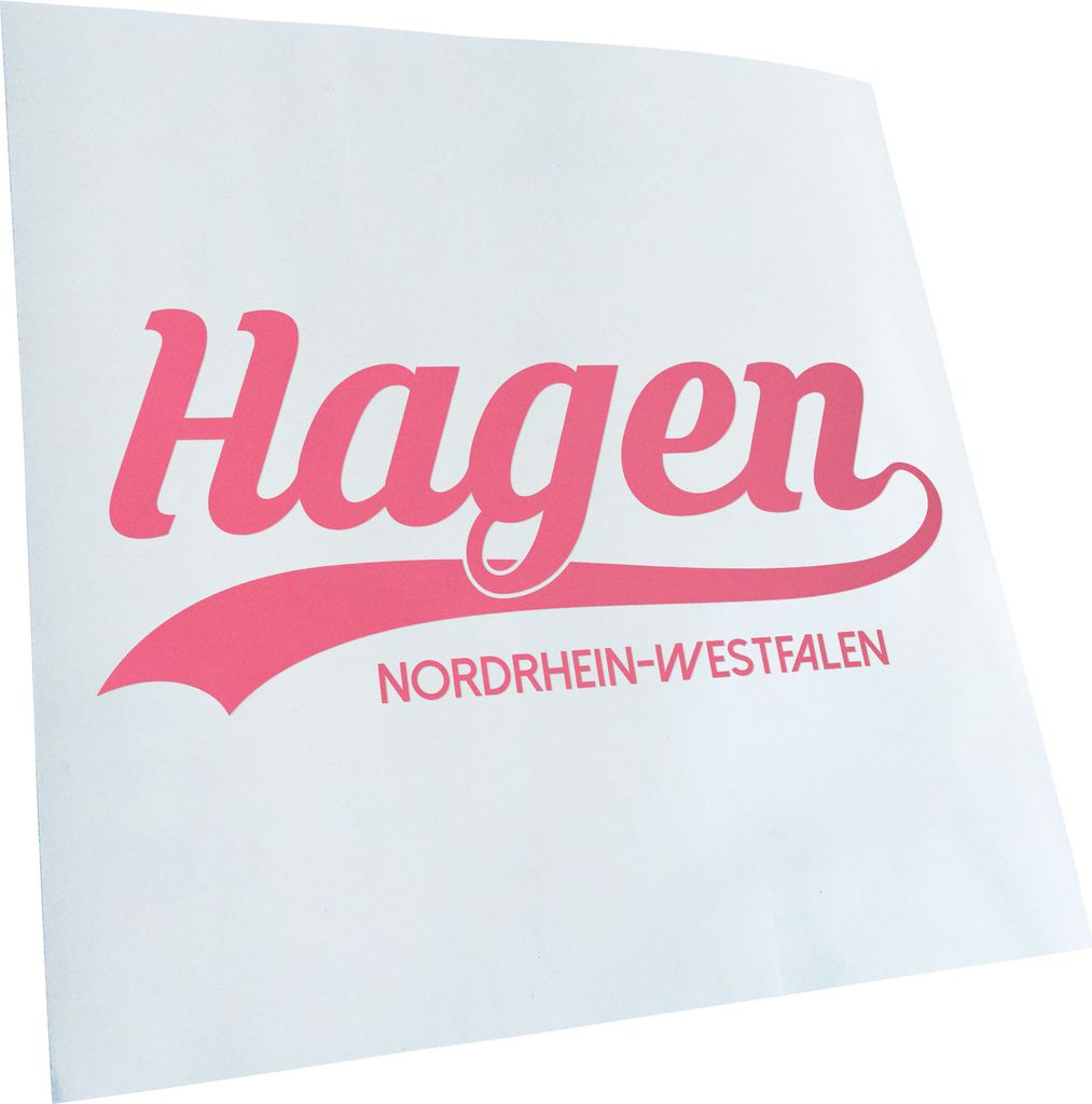 Kiwistar - Autoaufkleber - Hagen Nordrhein-Westfalen - Hellrosa - 40x17cm - Aufkleber für Auto, Laptop, Fahrrad, LKW, Motorrad mehrfarbig JDM Deca...