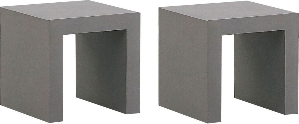 BELIANI Sitzhocker 2er Set Grau aus Beton Matt Rechteckiges Stuhl Set Modernes Design Industrieller Stil
