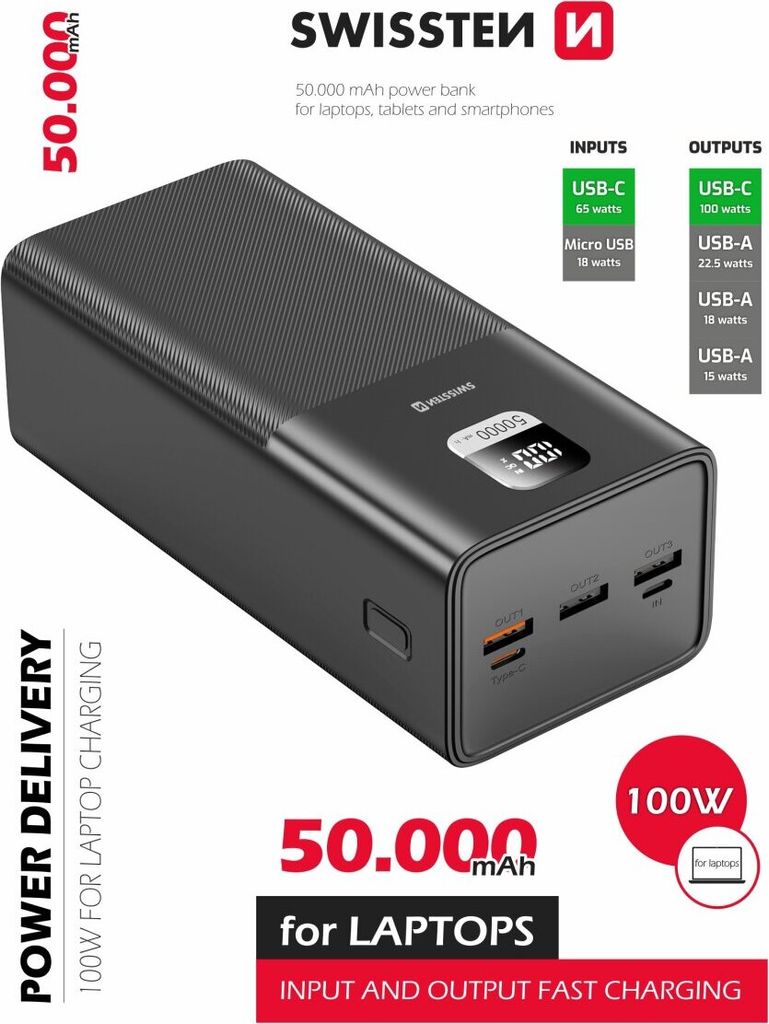Swissten 22013942, 50000 mAh, Lithium Polymer (LiPo), Produktbild 