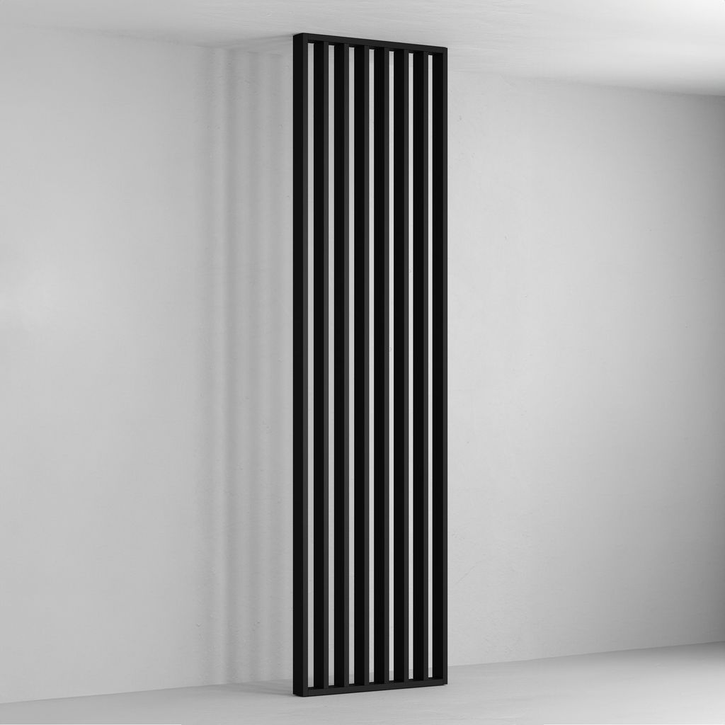 HEXIM Raumteiler Lamellenwand 275x58cm MDF Raumtrenner Trennwand - freistehende Holzlamellen Innendekoration - moderne Raumgestaltung Lamellen-Sich...