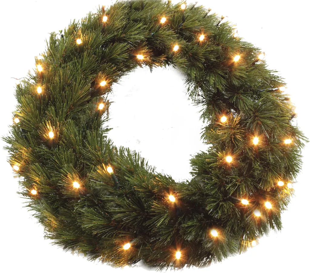 Couronne Noël Givrée 72 LED Blanc Chaud Forest Frosted Extérieur 60cm