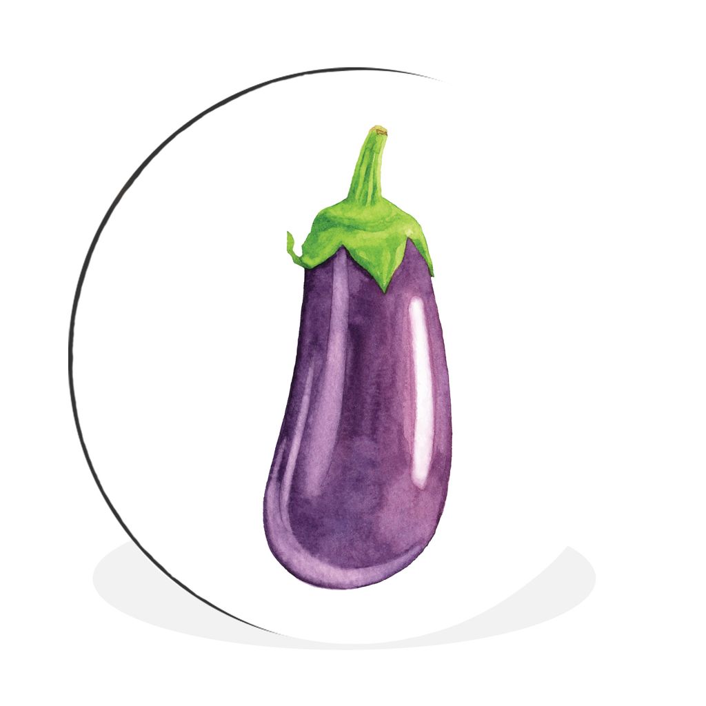 MuchoWow Aluminium Wandkreis Aquarell - Aubergine - Violett Ø 60 cm Wanddeko Modern Wohnzimmer - Wand Kreis - Wandbild - Schlafzimmer - Aluminiu...