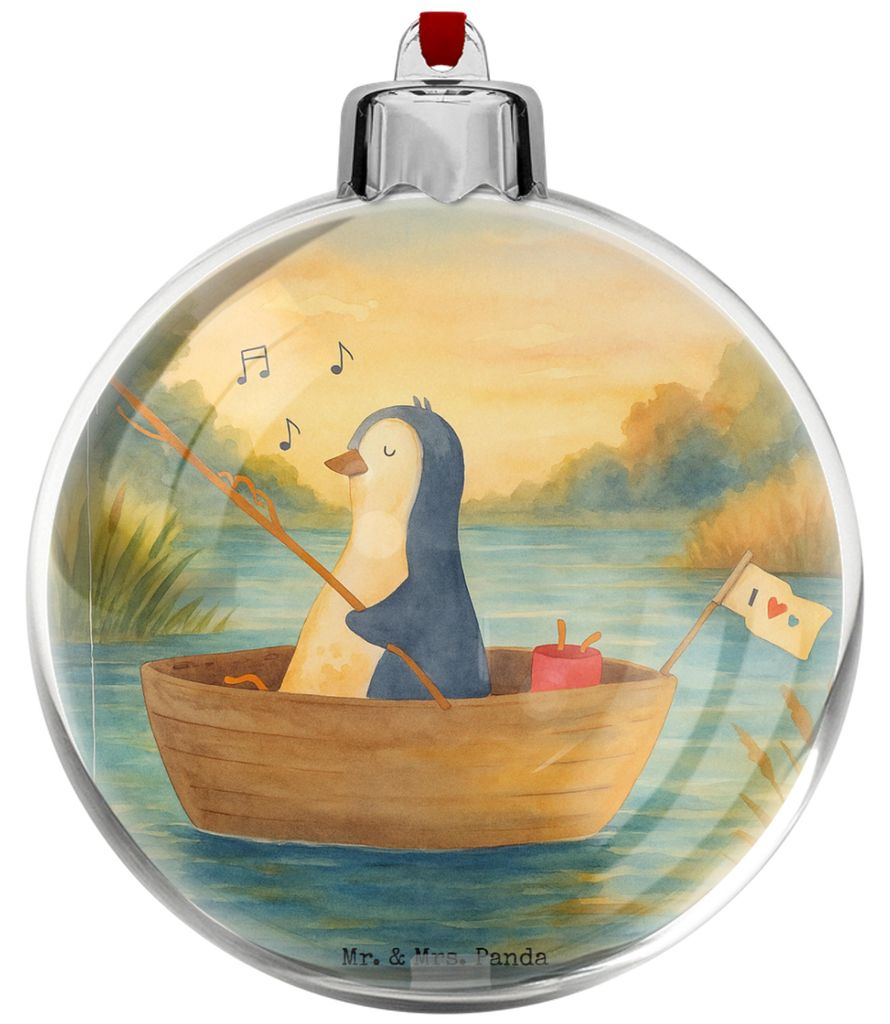 Mr. & Mrs. Panda weihnachtshänger Pinguin Angelboot Design - Weiß - Geschenk, Neuanfang, christbaumkugel, Boot, Scheidung, Angeln, Optimistisch, ...