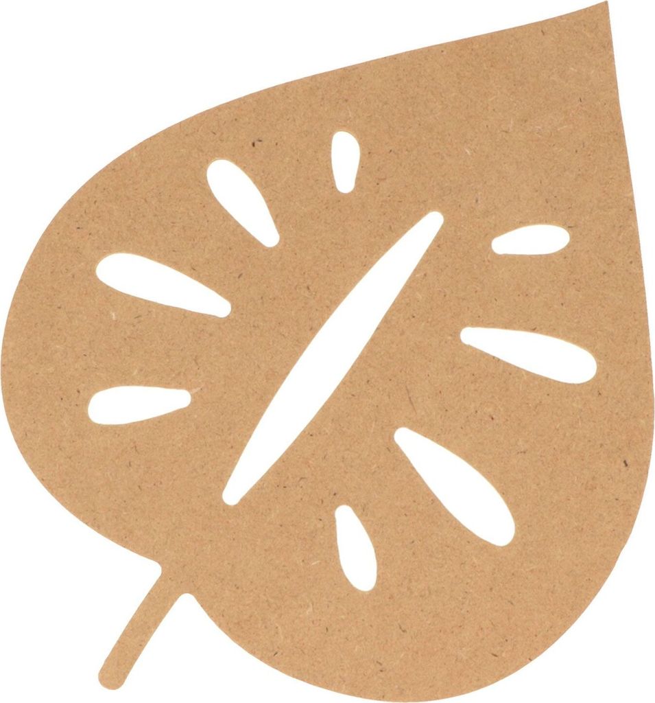 Silhouette tropisches Blatt aus MDF-Holz 15 cm