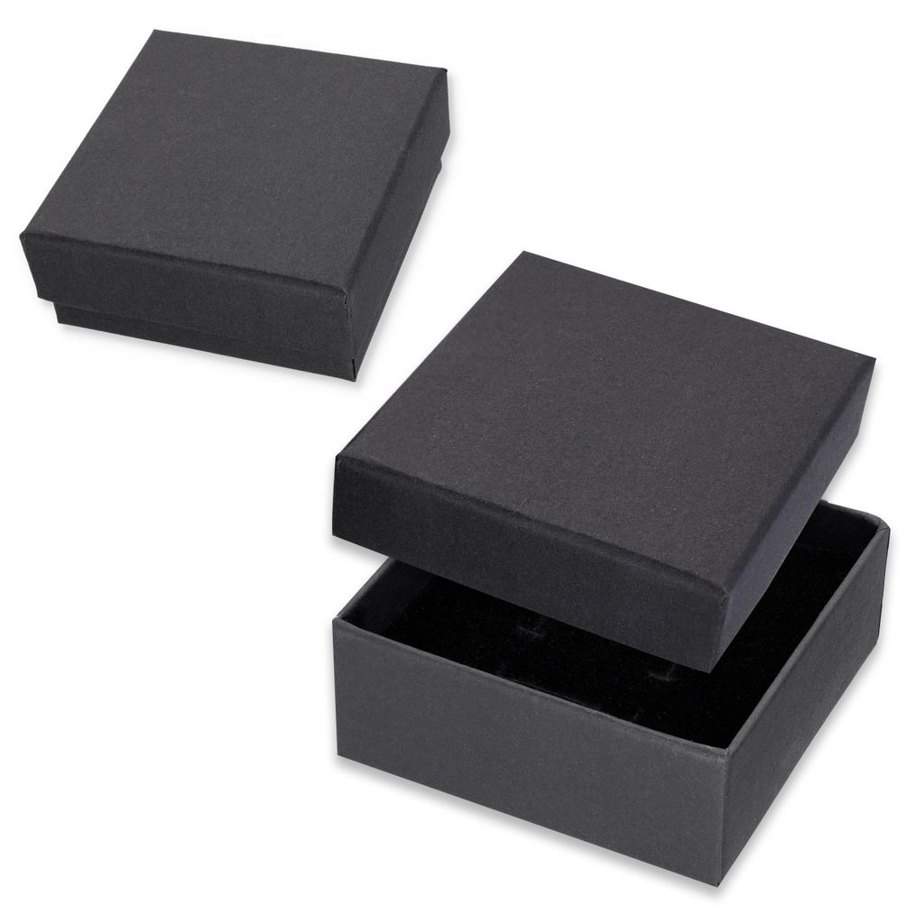 Schmuckschachtel Schwarz 6x6 cm mit Deckel quadratisch Produktbild 