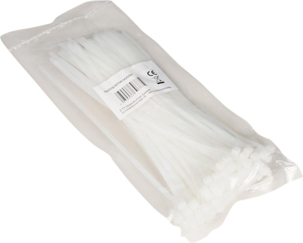 Kabelbinder, UV beständig, Nylon, 100 Stück - Maße: Produktbild 