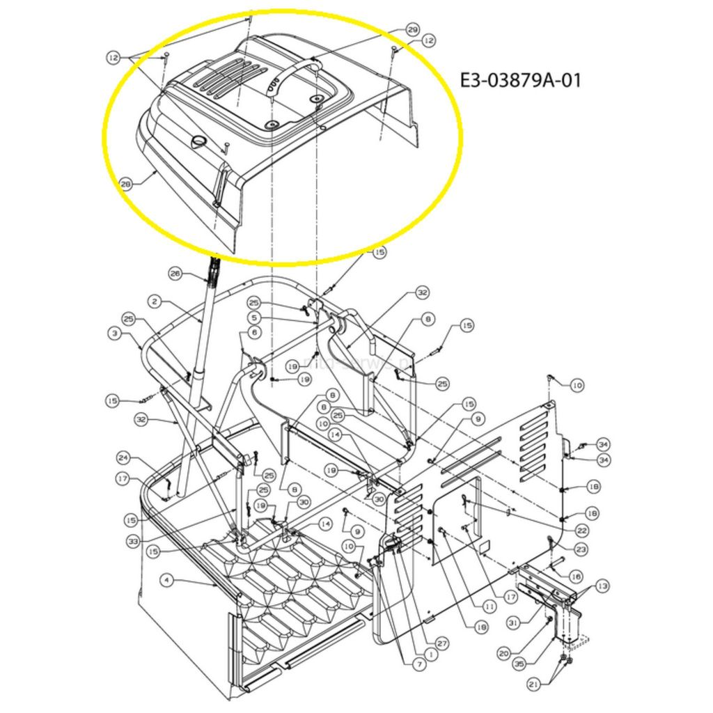 MTD LT105 Korbdeckel Wolf Garten Ambition Cub Cadet 731-06106