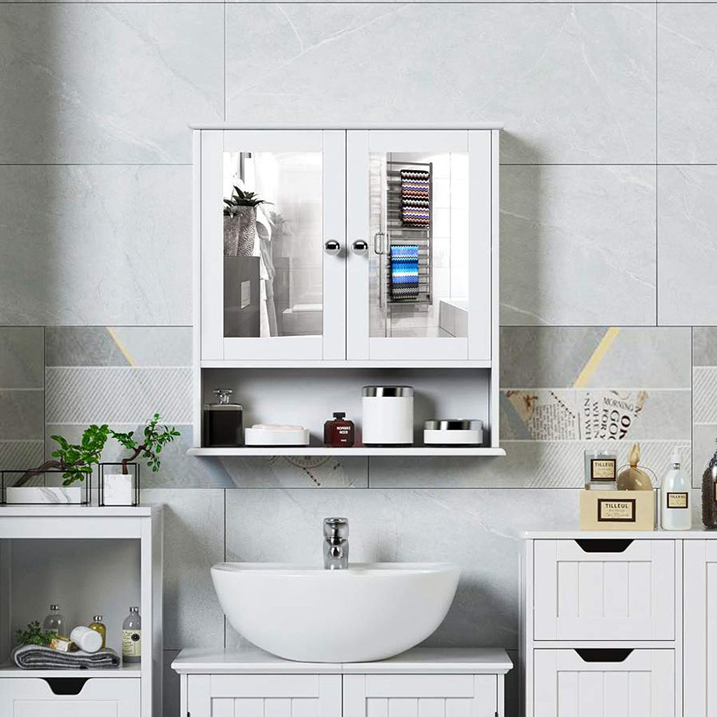 Spiegelschrank Badspiegel Badschrank ohne Beleuchtung Nightlife Weiß 65 x 80 cm 