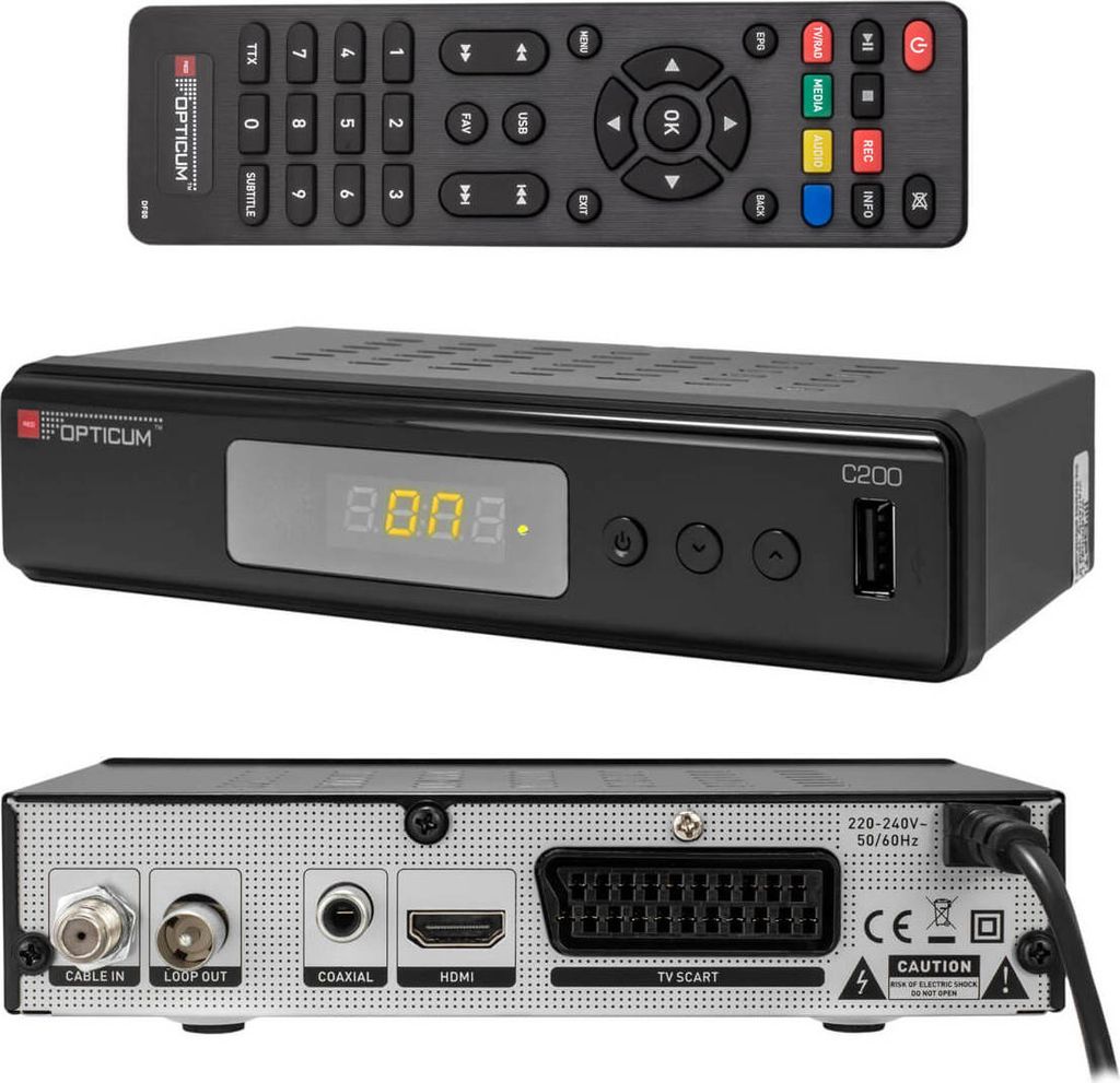Opticum HD C200, Kabel, Full HD, DVB-C, 4:3, 16:9, H.264, Produktbild 