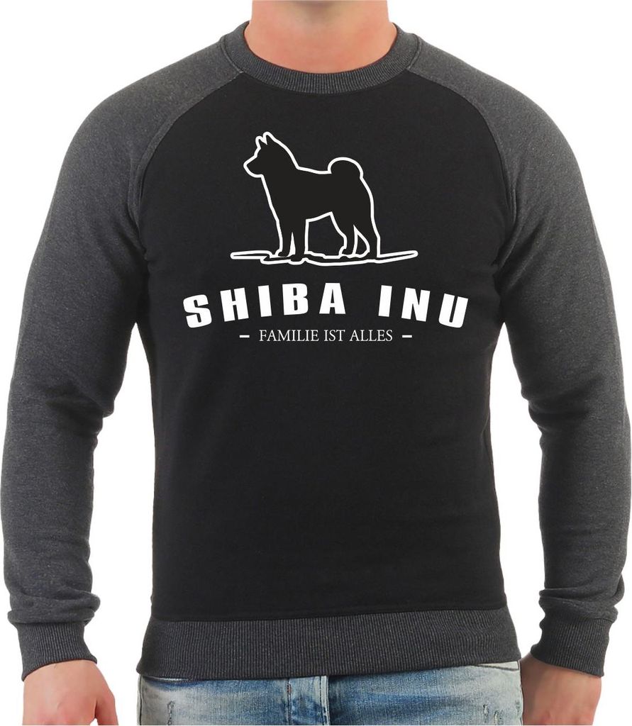 Herren Sweatshirt Shiba Inu Silhouette