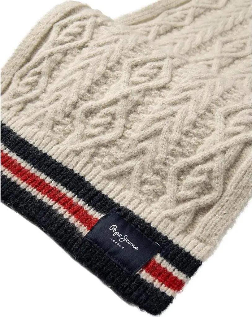 Pepe Jeans Sciarpa Fides Beige per Donna - Look Cozy Chic Invernale
